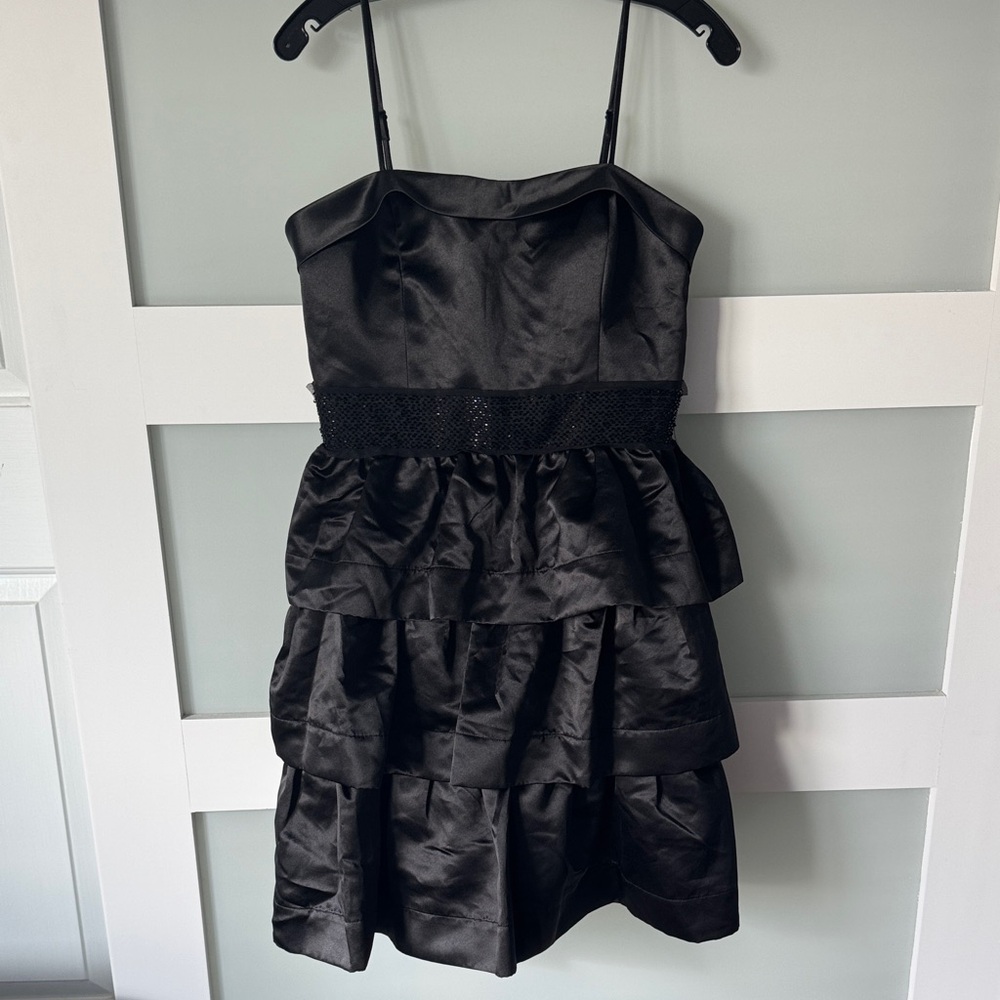 Elegant Black Satin Dress